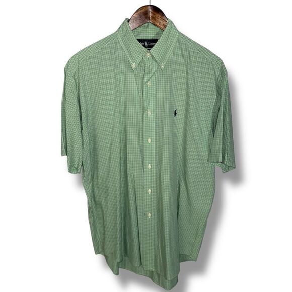 Green Polo Ralph Lauren Blake S/S Button Down Shirt Size M - Picture 1 of 7